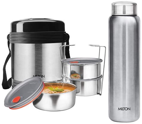 milton legend deluxe stainless steel lunch box set|milton legend lunch box.